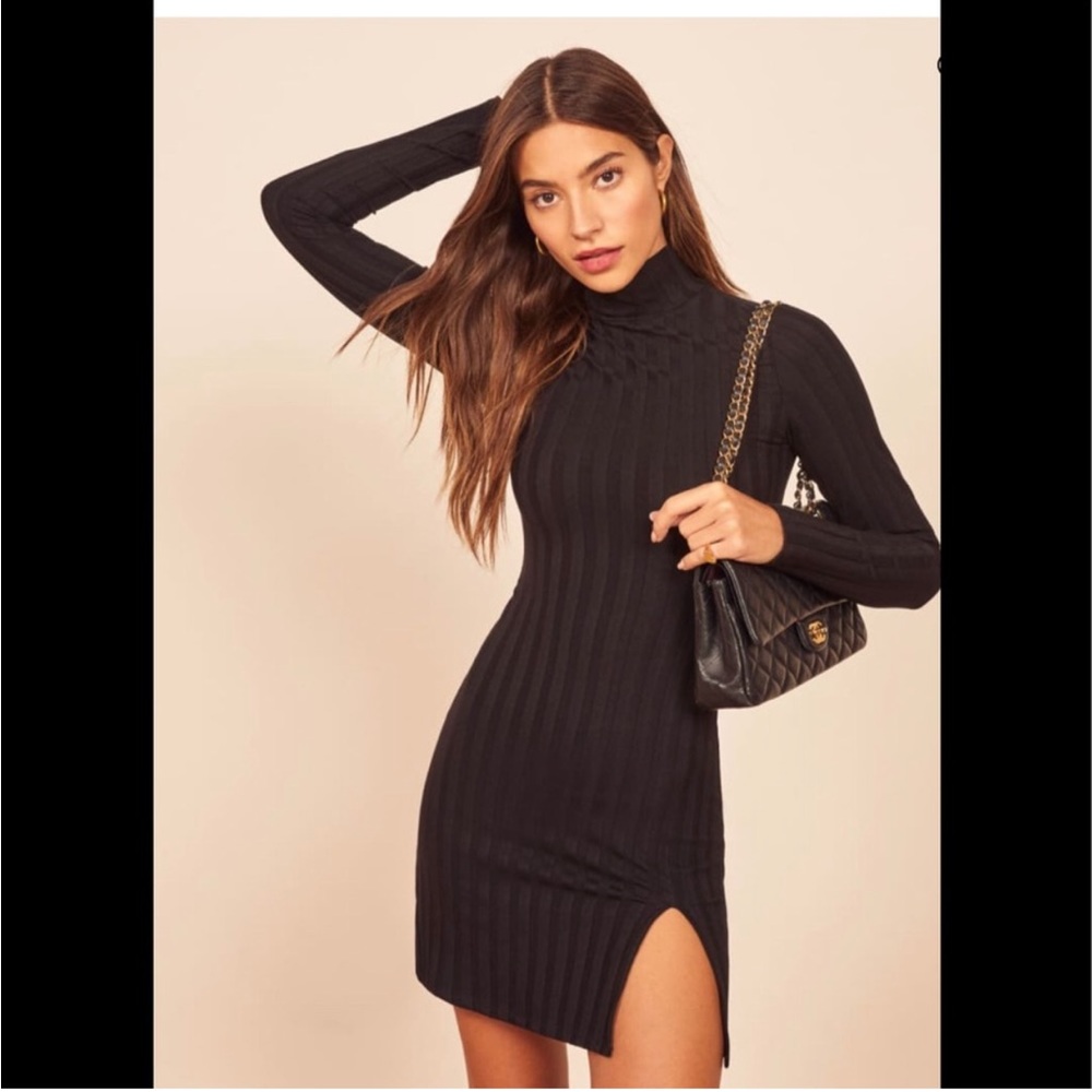 Reformation Black Libra Dress